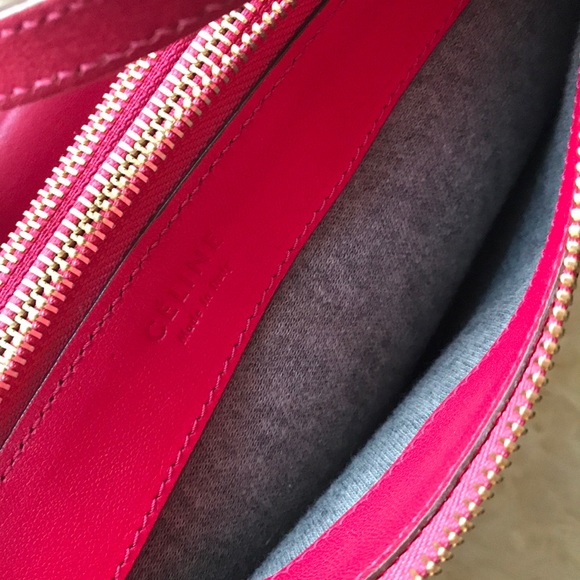 Celine trio large fushia dark pink shoulder bag - Picture 7 of 16